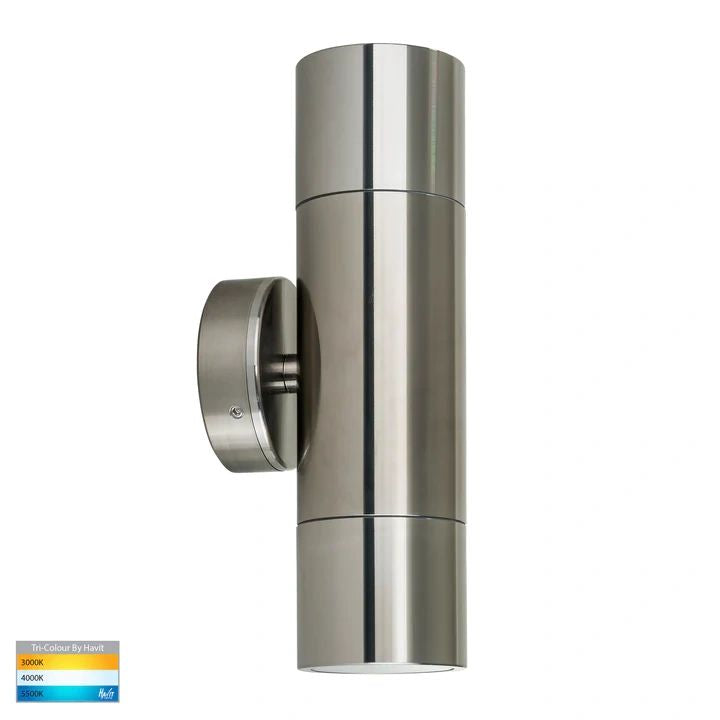 HV1085T- Tivah Titanium Aluminium TRI Colour Up & Down Wall Pillar Lights WALL LIGHT