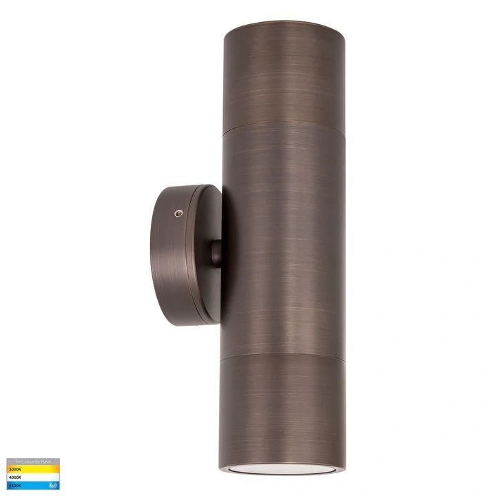 HV1095T- Tivah Antique Brass TRI Colour Up & Down Wall Pillar Lights WALL LIGHT