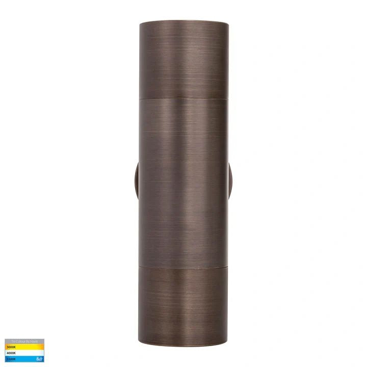 HV1095T- Tivah Antique Brass TRI Colour Up & Down Wall Pillar Lights WALL LIGHT
