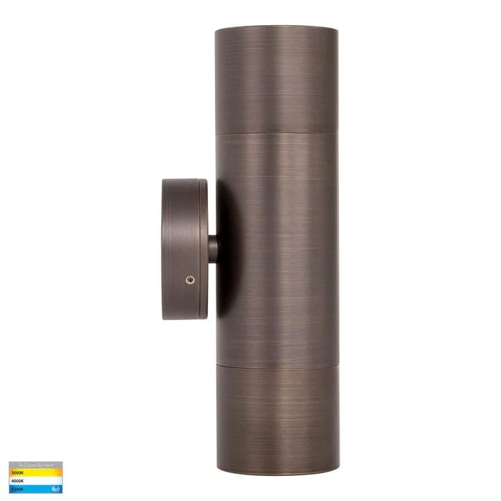 HV1095T- Tivah Antique Brass TRI Colour Up & Down Wall Pillar Lights WALL LIGHT