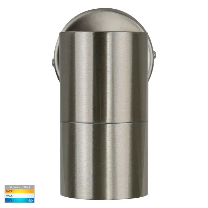 HAVIT Fortis Stainless Steel TRI Colour Fixed Down LED Wall Pillar Light WALL LIGHT