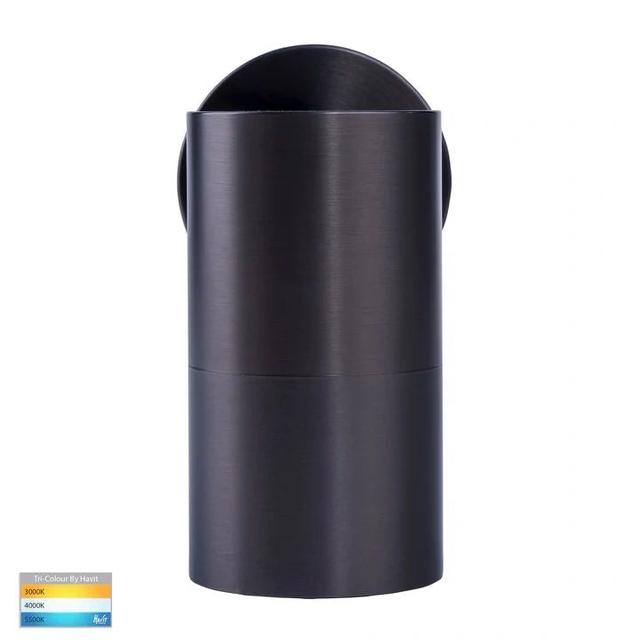 HV1175T Tivah Solid Brass Graphite Coloured TRI Colour Fixed Down Wall Pillar Lights WALL LIGHT