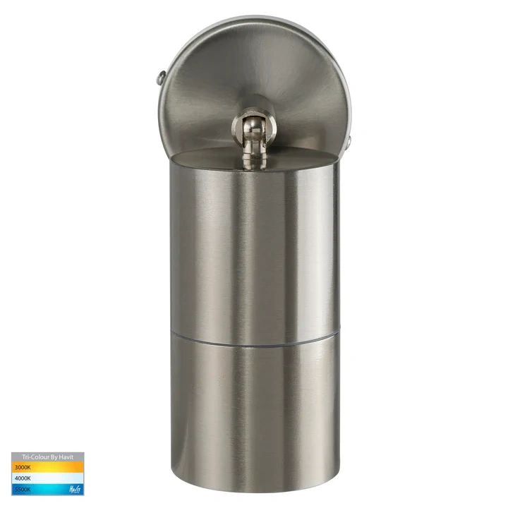 HAVIT Fortis Stainless Steel TRI Colour Single Adjustable LED Wall Pillar Light WALL LIGHT