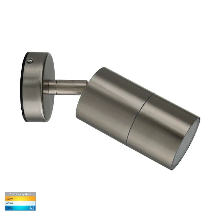 HAVIT Fortis Stainless Steel TRI Colour Single Adjustable LED Wall Pillar Light WALL LIGHT