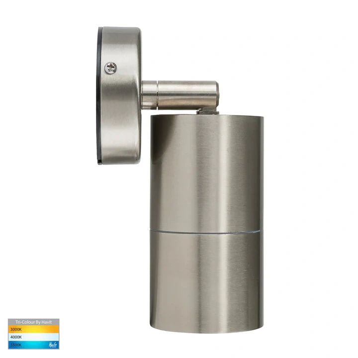HAVIT Fortis Stainless Steel TRI Colour Single Adjustable LED Wall Pillar Light WALL LIGHT
