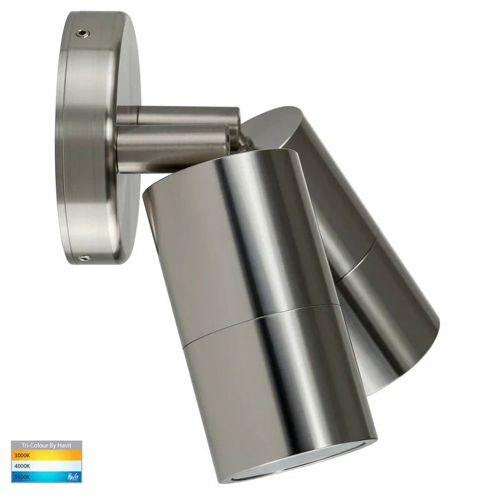 HV1305T Tivah 316 Stainless Steel TRI Colour Double Adjustable Wall Pillar Lights Spotlight