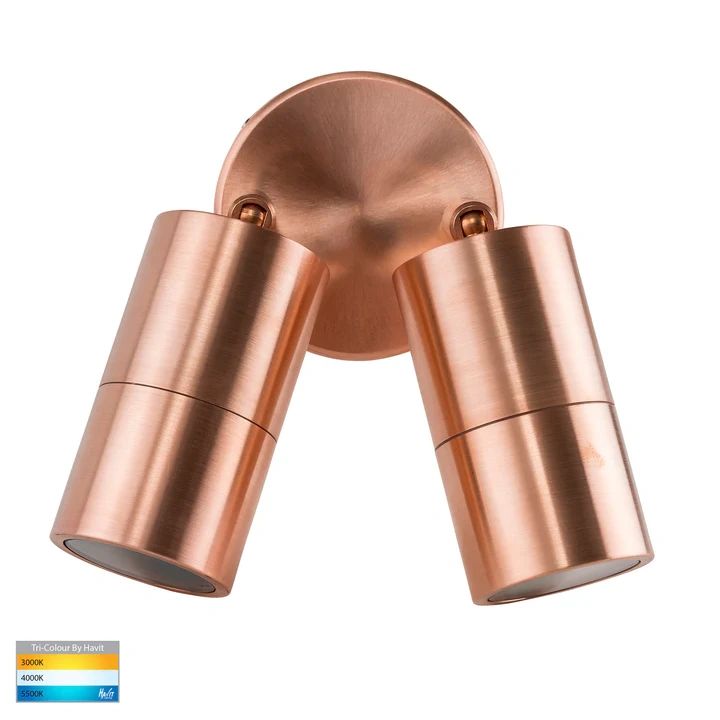 HV1315T Tivah Solid Copper TRI Colour Double Adjustable Wall Pillar Lights315T WALL LIGHT