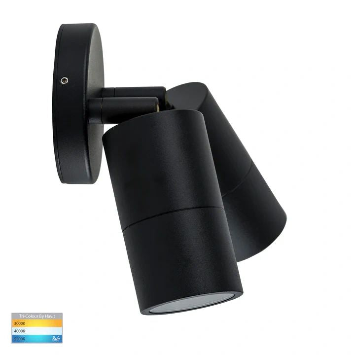 HV1325T- Tivah Black TRI Colour Double Adjustable Wall Pillar Lights Spotlight
