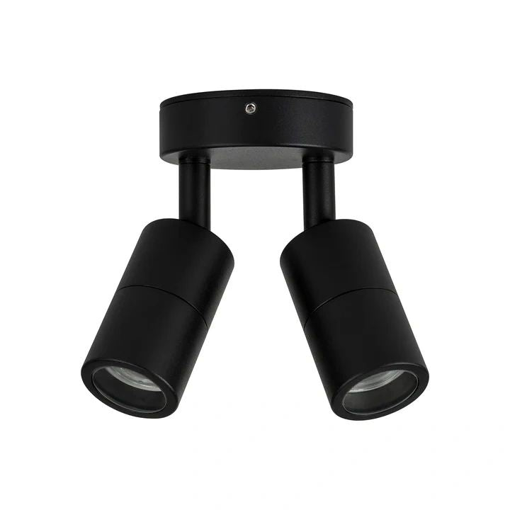 HV1327MR11NW- Mini Tivah Aluminium Black Double Adjustable Wall Pillar Lights Spotlight