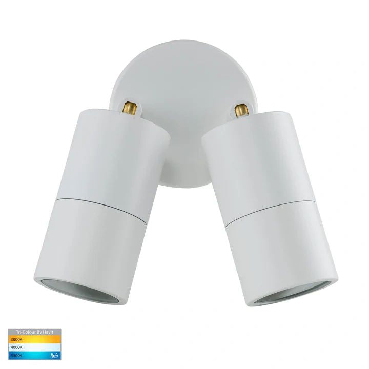 HV1335T- Tivah White TRI Colour Double Adjustable Wall Pillar Lights WALL LIGHT