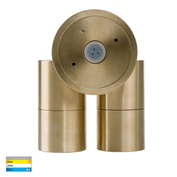 HV1355T- Tivah Solid Brass TRI Colour Double Adjustable Wall Pillar Lights Spotlight
