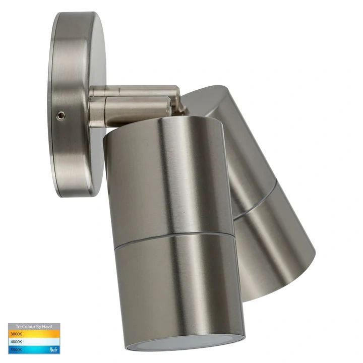 HV1372T- Fortis Stainless Steel TRI Colour Double Adjustable Wall Pillar Light WALL LIGHT