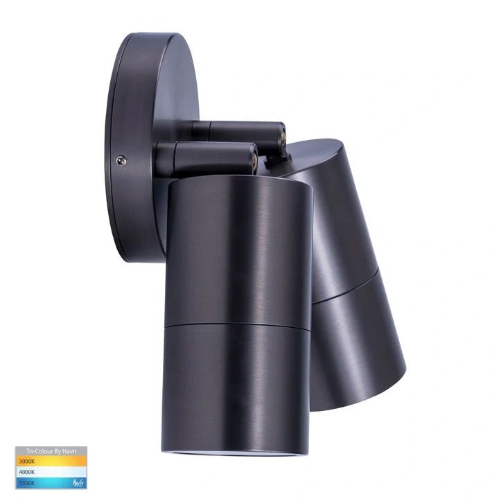 HV1375T- Tivah Solid Brass Graphite Coloured TRI Colour Double Adjustable Wall Pillar Lights WALL LIGHT