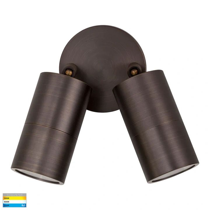 HV1395T- Tivah Antique Brass TRI Colour Double Adjustable Wall Pillar Lights WALL LIGHT