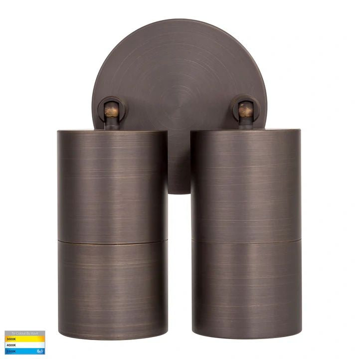 HV1395T- Tivah Antique Brass TRI Colour Double Adjustable Wall Pillar Lights WALL LIGHT