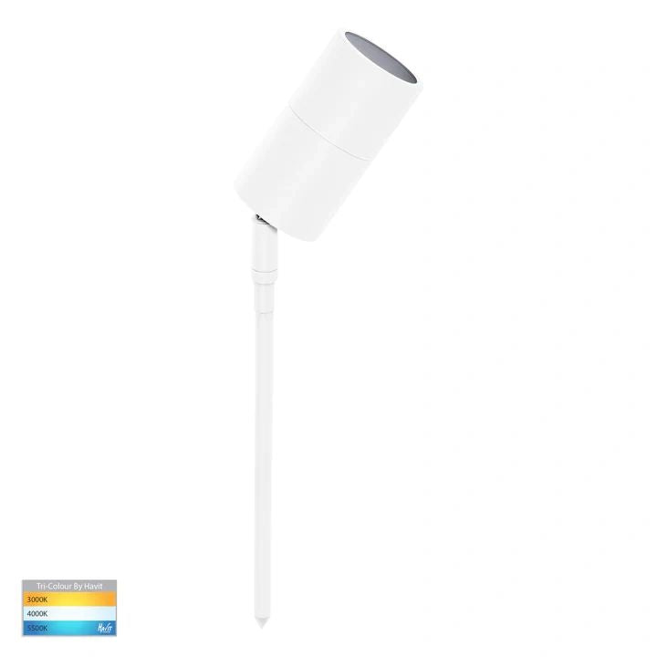 HV1427T- Tivah Black/WHITE TRI Colour LED Garden Spike Light WHITE Spike light