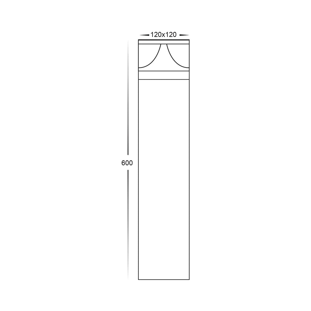 HV1628T-BLK-RND - Divad 600mm Black LED Bollard Light Bollard light