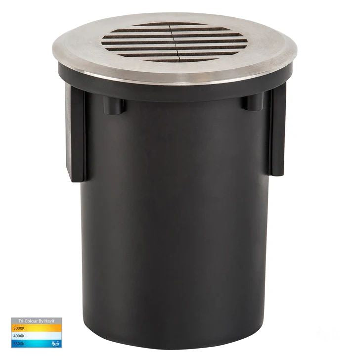 HV19102T- Viale 316 Stainless Steel TRI Colour LED Driveway Light with Grill INGROUND LIGHT
