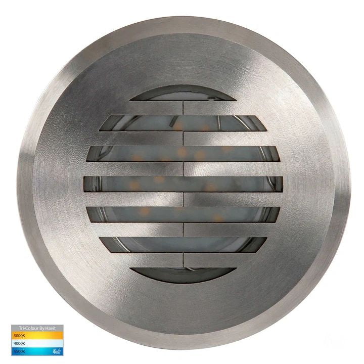 HV19102T- Viale 316 Stainless Steel TRI Colour LED Driveway Light with Grill INGROUND LIGHT
