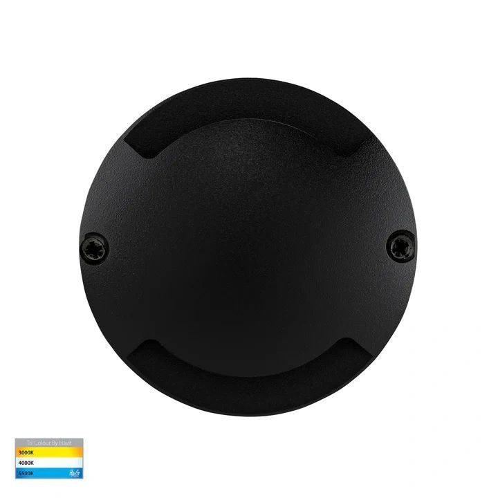 HV2872T- Dome Aluminium Two Way LED Deck Lights BLACK ALUMINIUM Deck light
