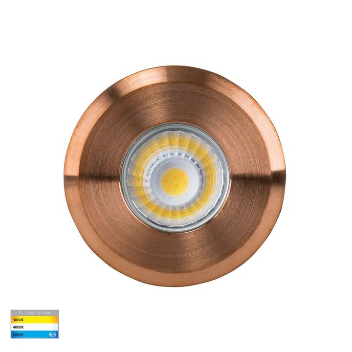 HV2892T- Mini Ollo Black LED Step or Inground Light COPPER step light