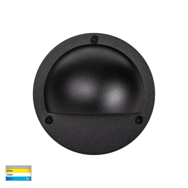HV2921- Pinta Black Step Lights with Eyelid step light