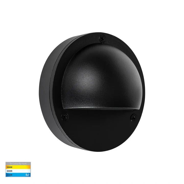 HV2921- Pinta Black Step Lights with Eyelid step light