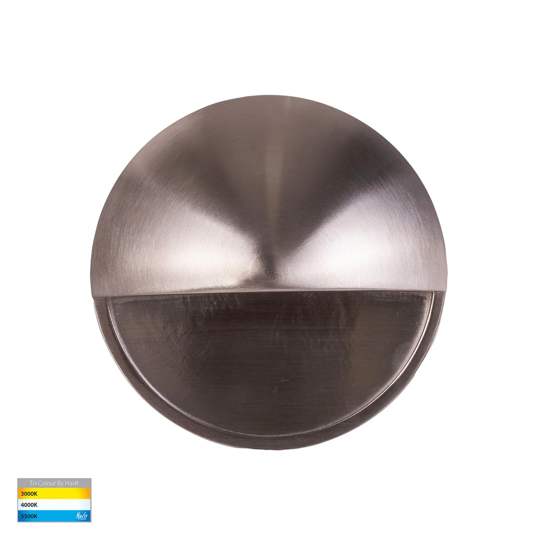 HV2927T-SS316-12V | HV2927T-SS316-240V - Veko 316 Stainles Steel Step Lights with Eyelid 100mm step light