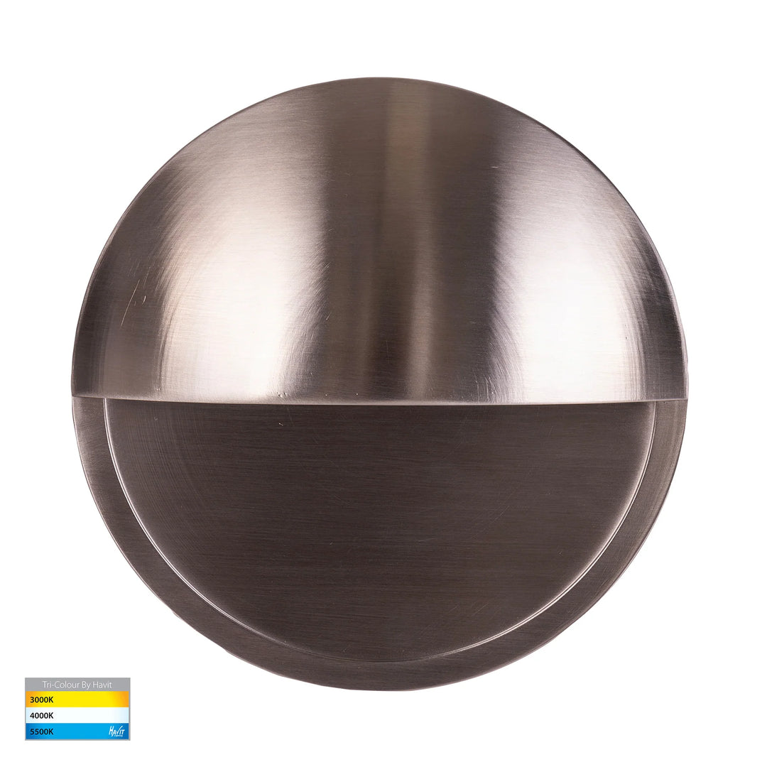 HV2927T-SS316-12V | HV2927T-SS316-240V - Veko 316 Stainles Steel Step Lights with Eyelid 150mm step light