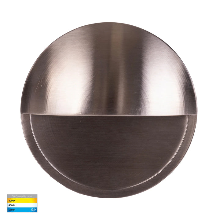 HV2927T-SS316-12V | HV2927T-SS316-240V - Veko 316 Stainles Steel Step Lights with Eyelid 150mm step light