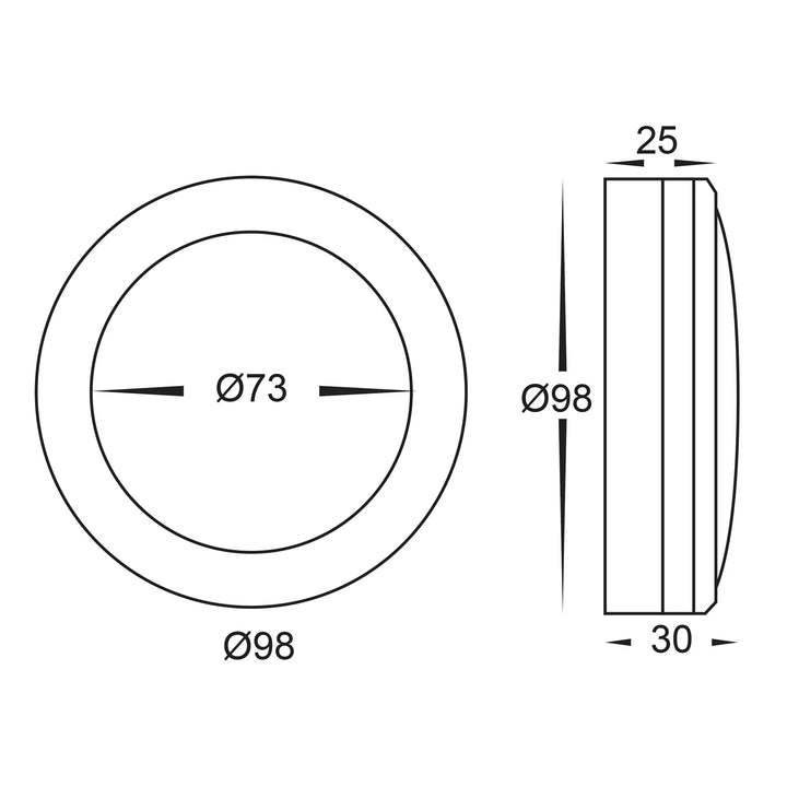 HV2960T-12V | HV2960T-240V - Nava Black/Stainless Steel LED Step Lights Tricolor step light