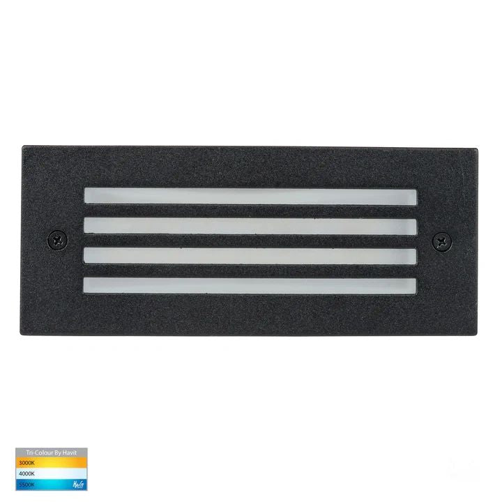 HV3008T- Bata 3w LED Brick Light with Grill face BLACK Brick light