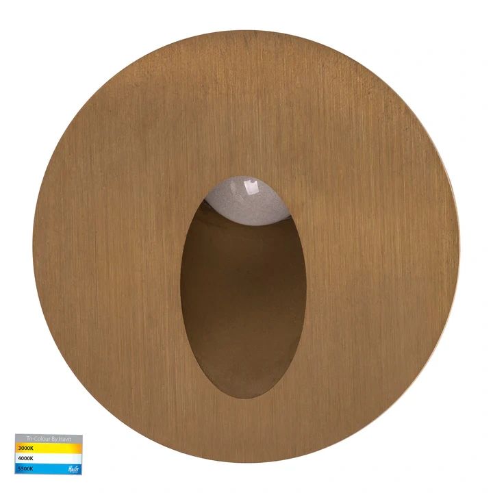 HV3205T- Reces Round TRI Colour Recessed LED Step Light SOLID BRASS step light