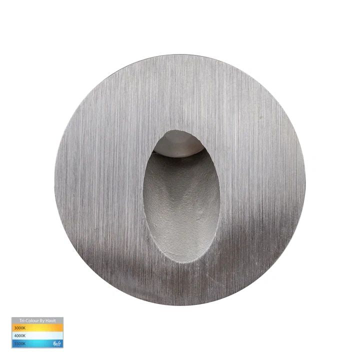 HV3206T- Mini Reces White Round TRI Colour Recessed LED Step Light 316 STAINLESS STEEL step light