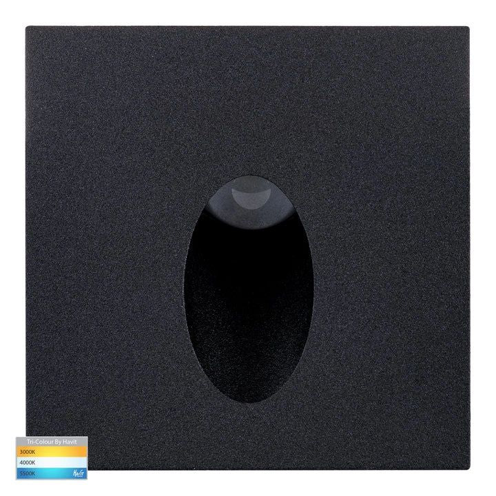 HV3215T- Reces Square TRI Colour Recessed LED Step Light BLACK step light