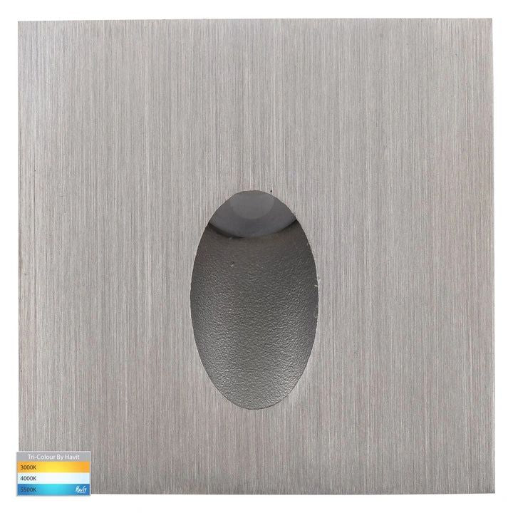 HV3215T- Reces Square TRI Colour Recessed LED Step Light 316 STAINLESS STEEL step light