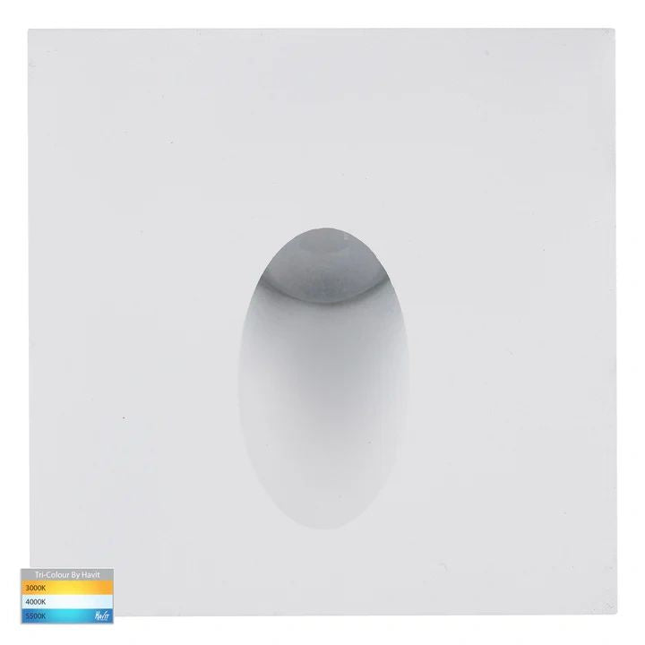 HV3215T- Reces Square TRI Colour Recessed LED Step Light WHITE step light
