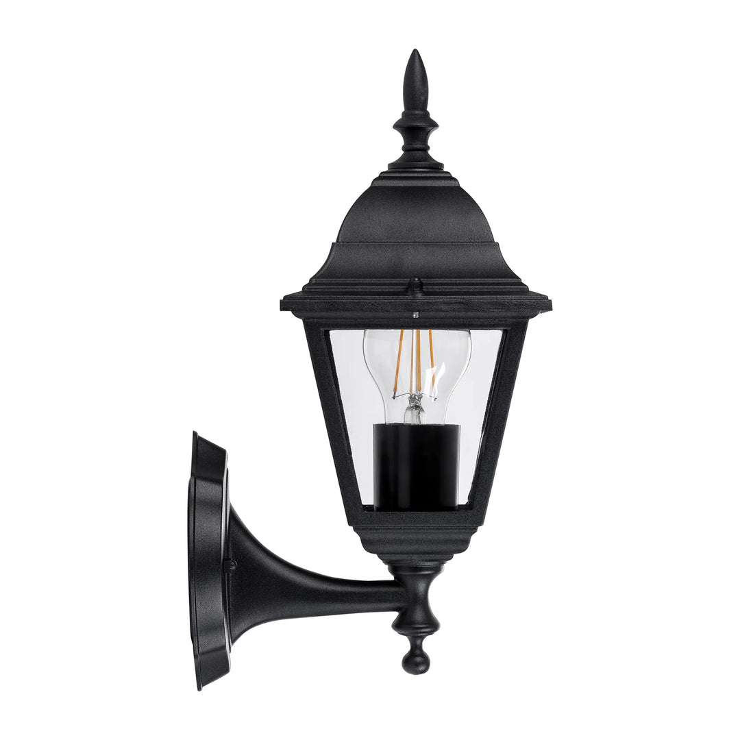 HV3551W-BLK - Newark Aluminium Black 4 Panel Coach Wall Light WALL LIGHT