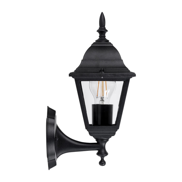 HV3551W-BLK - Newark Aluminium Black 4 Panel Coach Wall Light WALL LIGHT