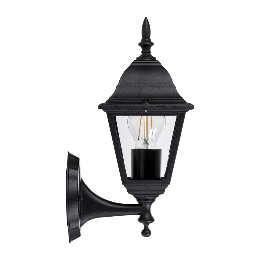 HV3551W-BLK - Newark Aluminium Black 4 Panel Coach Wall Light WALL LIGHT