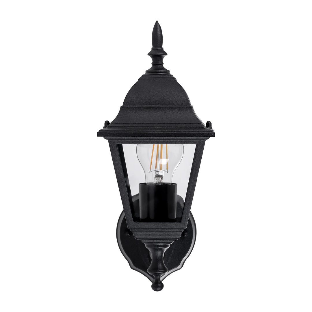 HV3551W-BLK - Newark Aluminium Black 4 Panel Coach Wall Light WALL LIGHT