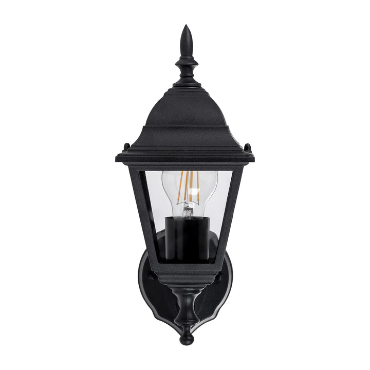 HV3551W-BLK - Newark Aluminium Black 4 Panel Coach Wall Light WALL LIGHT