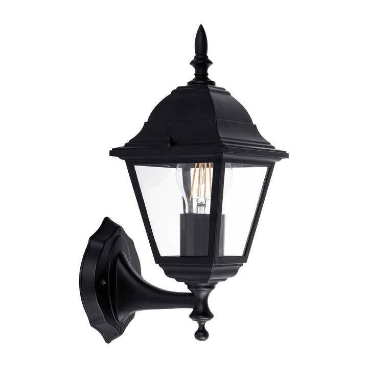 HV3551W-BLK - Newark Aluminium Black 4 Panel Coach Wall Light WALL LIGHT