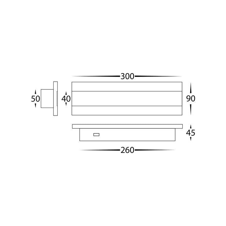 HV3581T- Barline Aluminium 300mm Wall Light WALL LIGHT