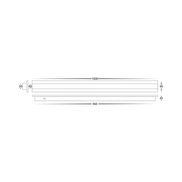 HV3584T- Barline Aluminium 1000mm Wall Light WALL LIGHT