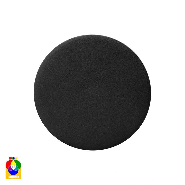HV3591RGBW- Halo 150mm RGBW LED Wall Light BLACK WALL LIGHT