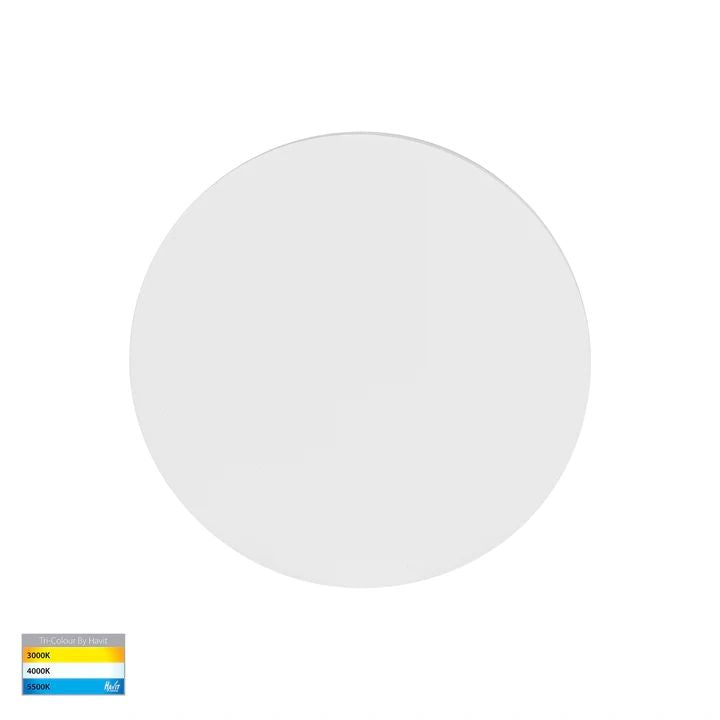 HV3591T- Halo 150mm TRI Colour 7W LED Wall Light WHITE WALL LIGHT