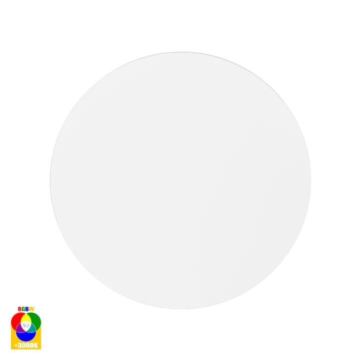 HV3592RGBW- Halo 200mm RGBW LED Wall Light WHITE WALL LIGHT