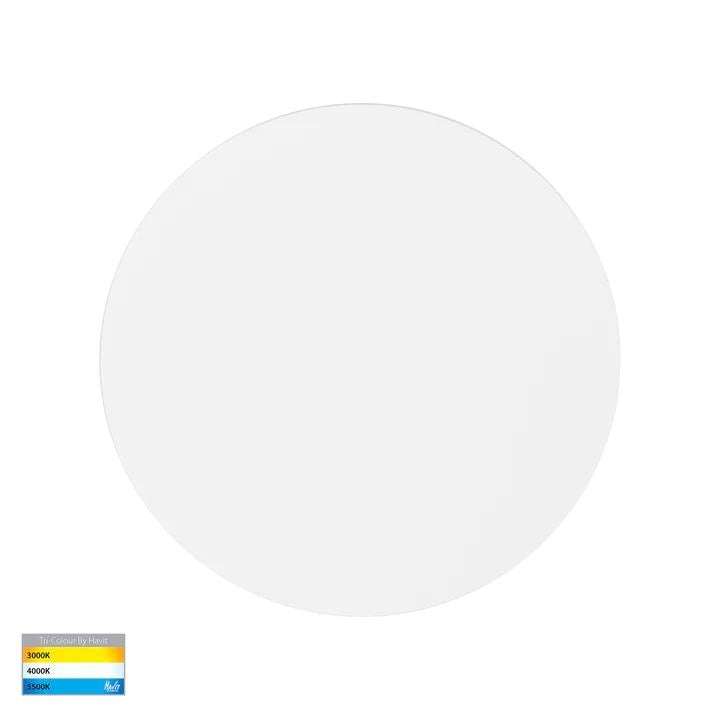HV3592T- Halo 200mm 12W TRI Colour LED Wall Light WHTE WALL LIGHT - Outdoor Wall Lights Sydney