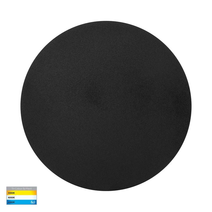 HV3593T- Halo 250mm 18W TRI Colour LED Wall Light BLACK WALL LIGHT